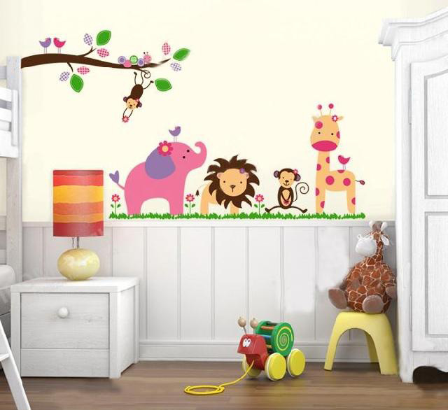 Removable Jungle Animal Zoo Wall Sticker Home Decor Decal Nursery Kids