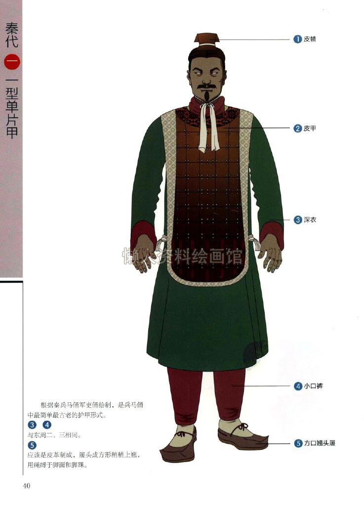 中国历代甲胄图片 古代盔甲服装设计素材 动漫绘画插画手绘参考图