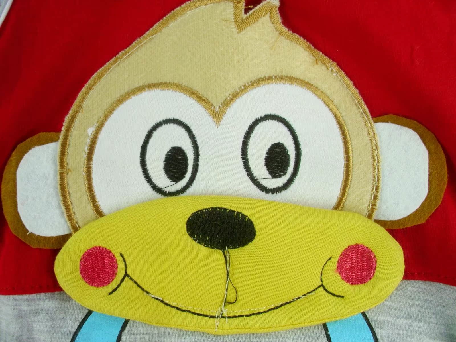 【1-2岁婴幼儿夏装 小猴造型琵琶套 宝宝无袖短