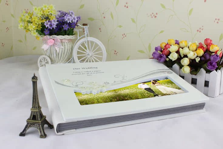 相册-12寸横版拉斐尔钢琴烤漆相册制作 婚纱照