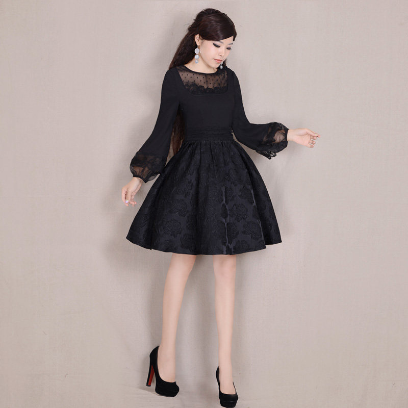 【<em>烟花烫</em>ZG2013秋新款女装复古修身假两件式