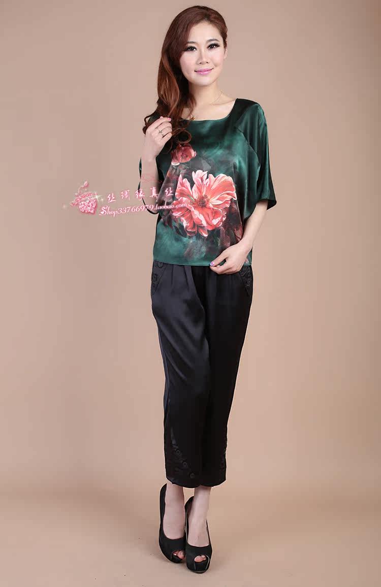 【2014<em>特价</em> 新款 新生代丝绸<em>女装</em>真丝<em>短袖</em>宽松