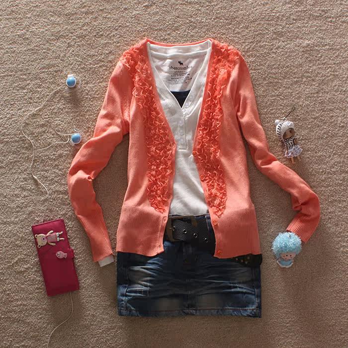 批发采购女式针织衫-<em>开衫 原单 韩国女</em>显瘦高腰