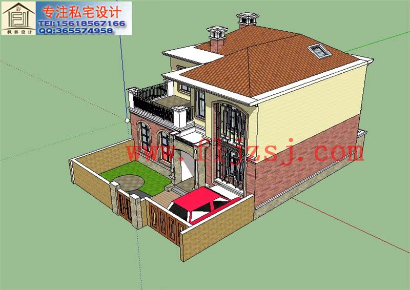 枫林设计案例赏析——西安两层欧式坡顶某私宅设计