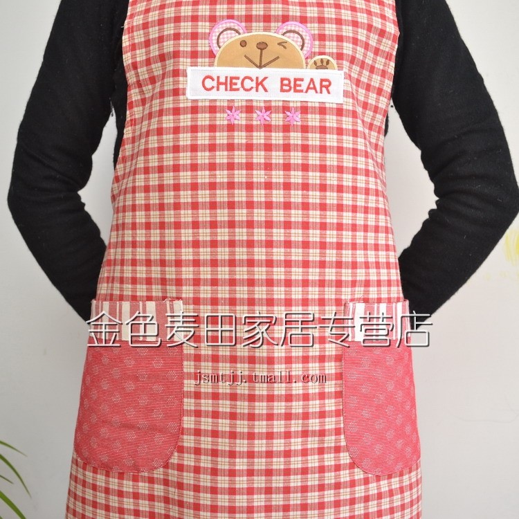 Classic Crown check bears senior Korean cotton thick apron sleeveless apron color optional 2-Pack games