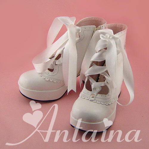 an * tai * na *   LOLITA   COS Retro elegant style silk ribbon Hollow out Single shoes 9973 Square heel waterproof
