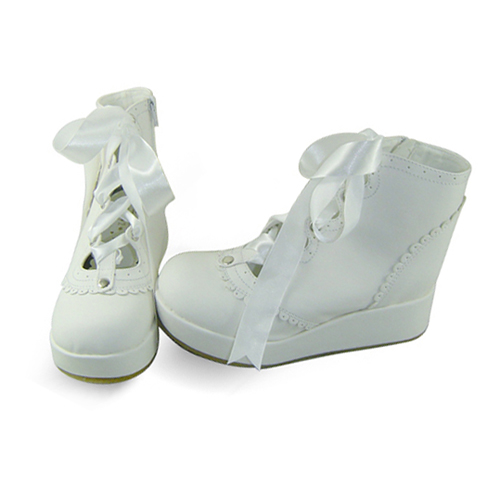 an * tai * na *   LOLITA   COS Retro elegant style silk ribbon Hollow out Single shoes 9973 Square heel waterproof