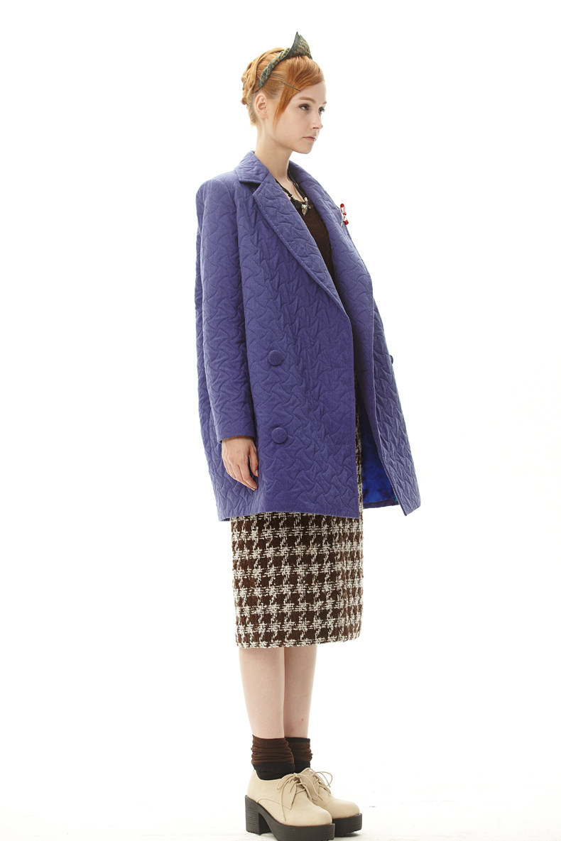 秋売/<em>秋壳</em> 原创设计女装品牌 欧美风<em>双排扣</em>棉服