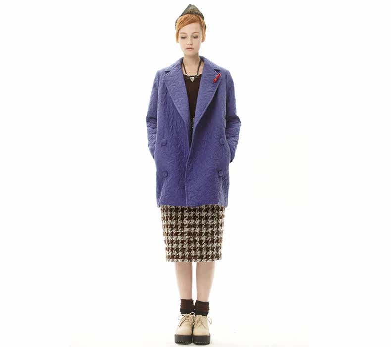 秋売/<em>秋壳</em> 原创设计 欧美风<em>双排扣</em>棉服大衣<em>外套</em>
