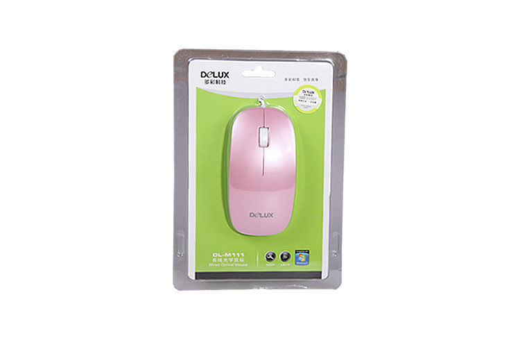 Delux Desktop Green Pink Limited M111BU Wired Mouse Laptop Mouse