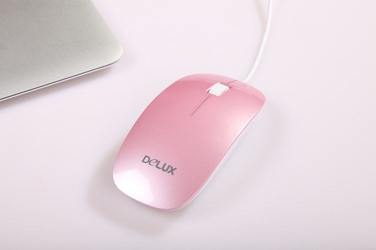 Delux Desktop Green Pink Limited M111BU Wired Mouse Laptop Mouse