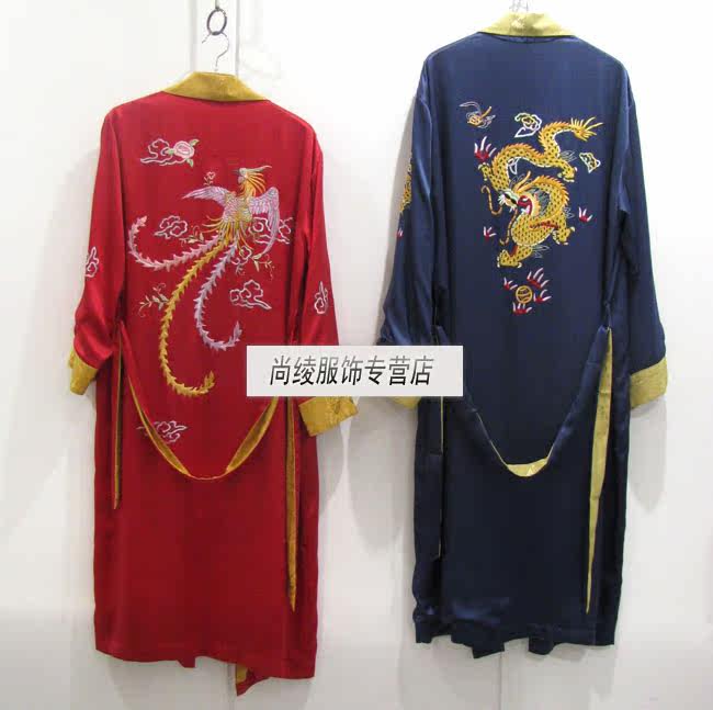 <em>洁绣真丝睡衣</em>100重磅桑蚕丝高档龙凤呈祥手工