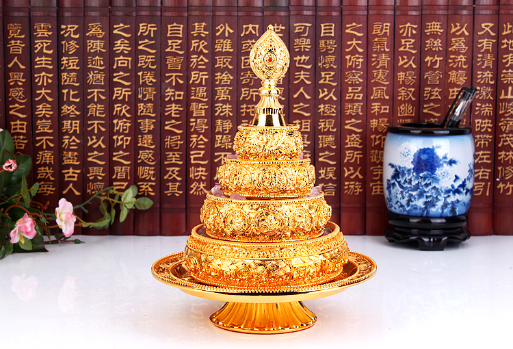 吉善缘 电金曼扎盘连创意果盘 供奉供佛教佛堂用品用具工艺品1531