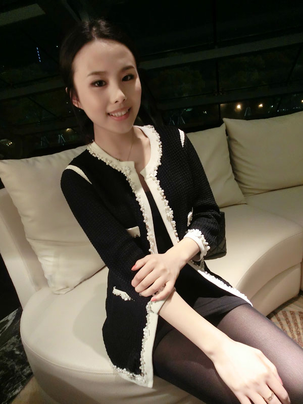 天猫 淘宝商城2012秋冬女装欧美大牌钉珠开衫