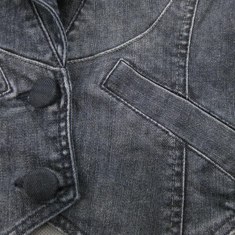 新款包邮 外贸原单 <em>女</em>牛仔<em>马甲面料</em>略厚深蓝色