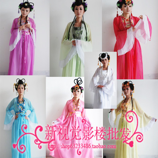 <em>古装</em> 唐装 汉服 古代女式服装 <em>精美</em>飘逸雪纺裙 