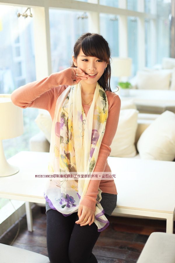 шарф MUSES Connie s00s 2013 Женское Шифон, жоржет Шарф В горошек Весна и осень, Лето, Зима Цветочный принт шарф MUSES Connie s00s 2013 Женское Шифон, жоржет Шарф В горошек Весна и осень, Лето, Зима Цветочный принт