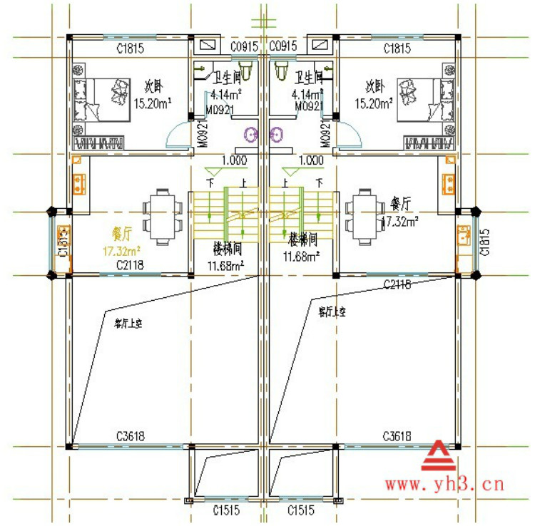 平面设计-房屋别墅设计图 建筑平面布置图 自建
