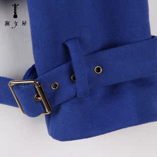 淑女屋 双<em>排扣</em>修身圆领<em>卫衣开衫</em>短外套FIAAJE