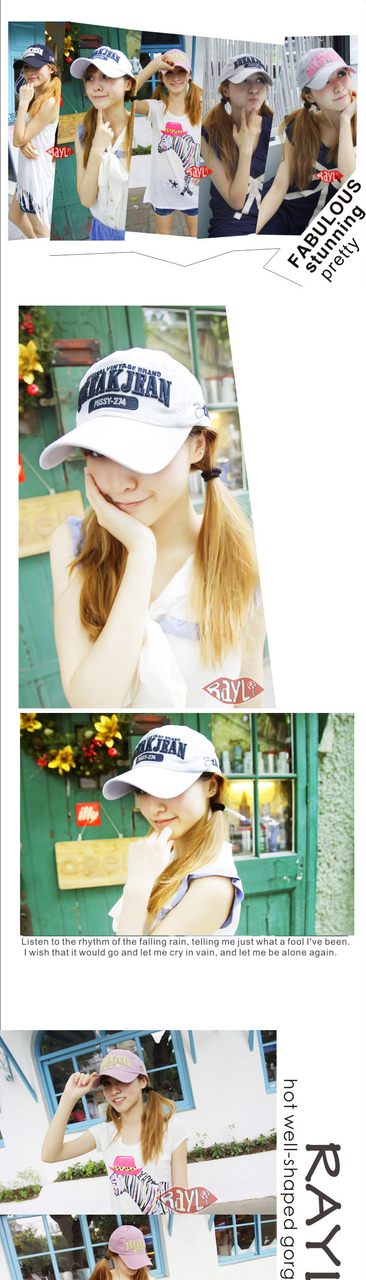 Rayli RAYLI summer of Korean men and women BREAK Cap Baseball Cap Hat fashionable genuine temperament K1017