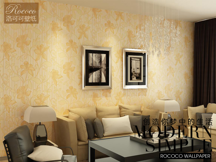 T洛可可高档皮上绣 壁纸现代简约 客厅卧室满