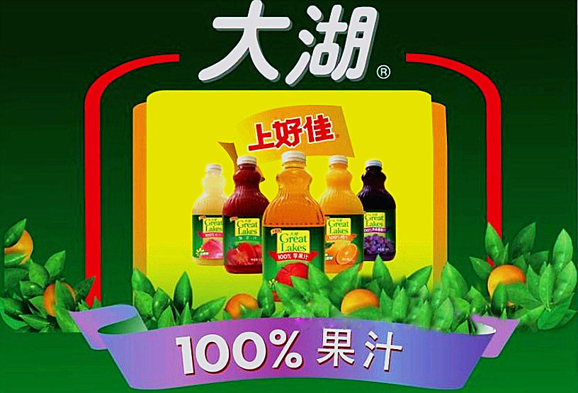 100%纯饮料 大湖 饮料 果汁——1L装 苹葡汁 12桶/箱