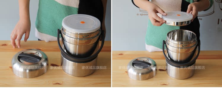 Eslite stainless steel vacuum insulated lunch box multi-layer insulation barrel insulation box seal lunch box bag-mail