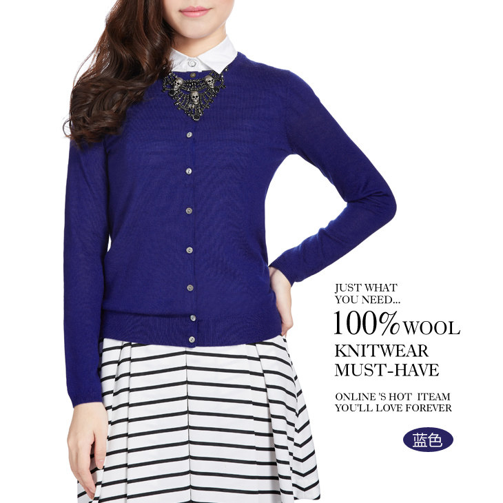 哥弟女装正品2014秋装<em>新款</em>休闲<em>圆领开衫</em>长袖