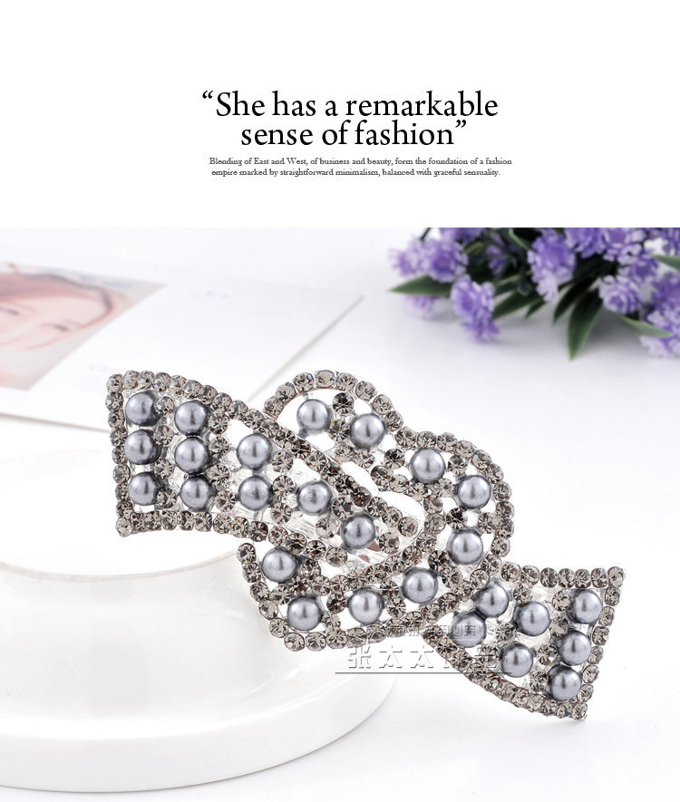 Vienna Pearl Rhinestone Heart-shaped Bridal Headdress Hairpins