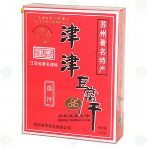 【津津卤汁豆腐干盒装180g\/盒,苏州特产整箱3