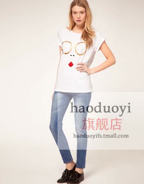 Футболка Haoduoyi 0401005 Разные материалы Облегающий Футболка Haoduoyi 0401005 Разные материалы Облегающий
