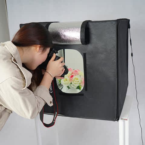 LED摄影棚 柔光箱60cm小型套装专业迷你淘宝拍摄拍照摄影道具