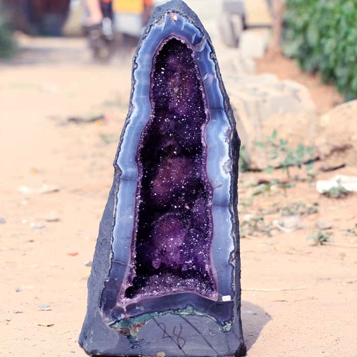 【天然紫水晶洞摆件 紫色水晶洞天然紫晶洞聚