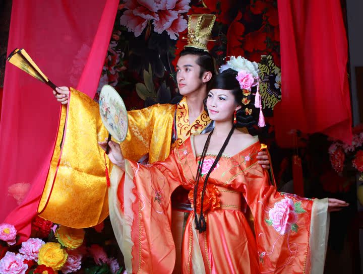 影楼古装主题情侣套装写真服装男女组合服装盘