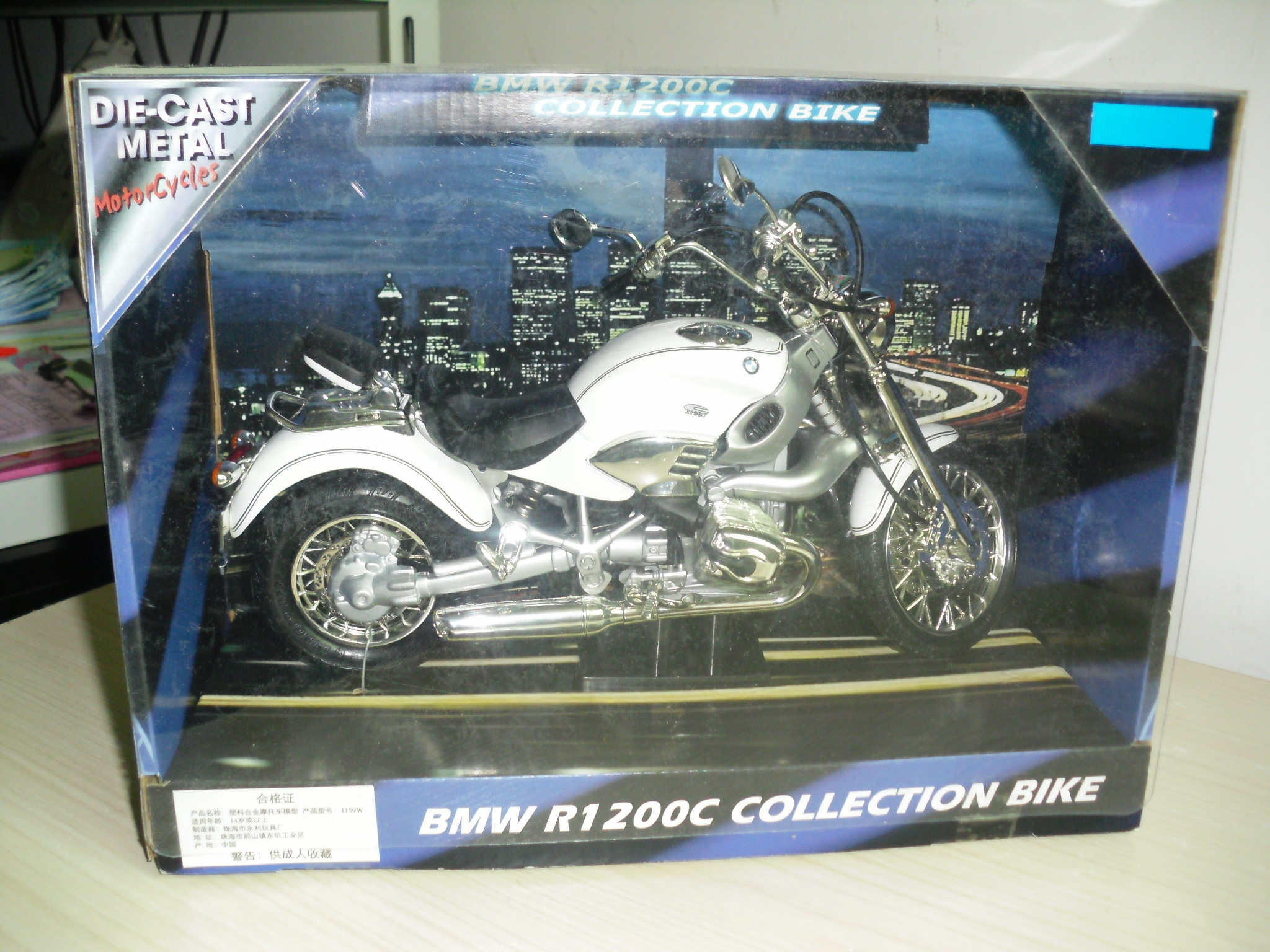 speed 1:9 宝马bmw r1200c合金摩托车模型哈雷摩托车模型 白色