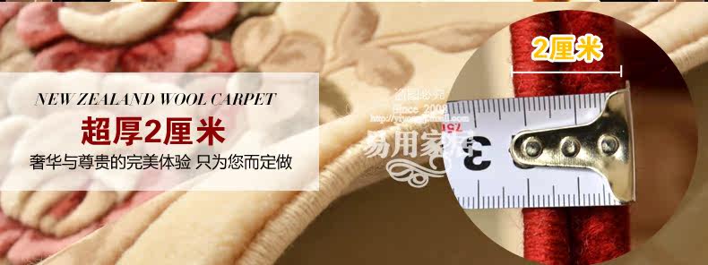 ковер 东升新西兰羊毛地毯欧式客厅茶几垫卧室床边满铺毯加密加大加厚款 Dongsheng XM/004