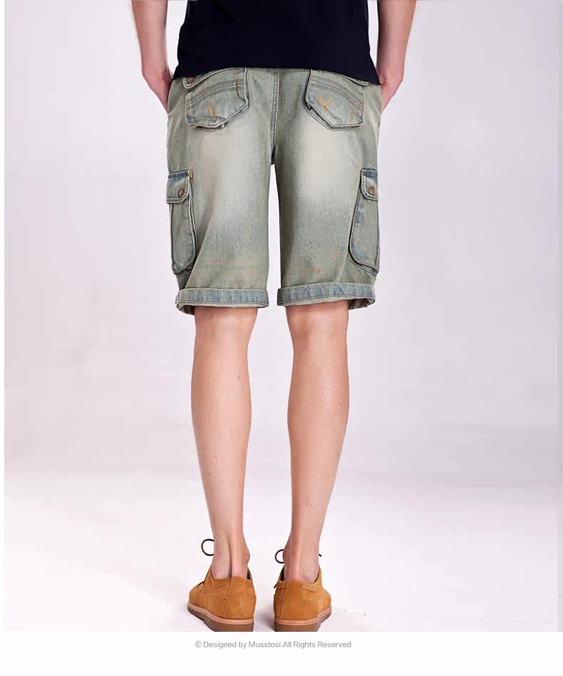 [<em>天猫</em>]Musstosi夏季<em>马裤</em>男士牛仔短裤男中裤韩