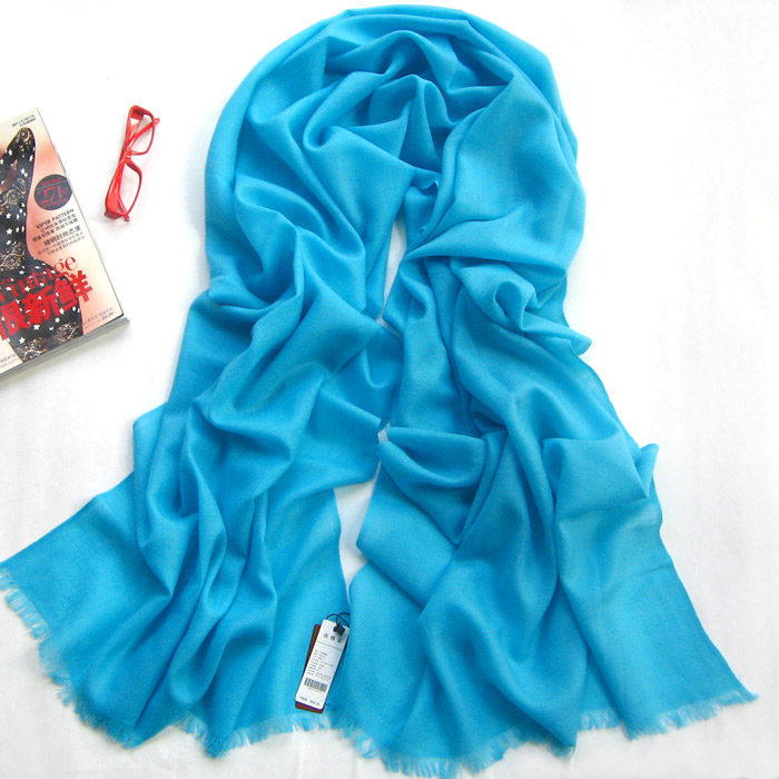 light sky blue long wool scarf warp