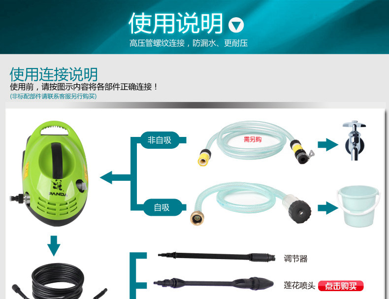 Автомойка 熊猫汽车高压洗车机家用220v洗车器便携自助清洗机洗车泵洗车水枪 PANDA SOFTWARE