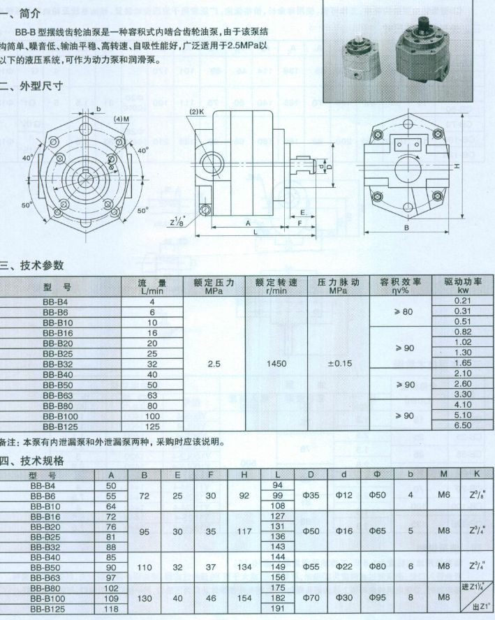 促销bb-b4低压bb-b10润滑液压泵bb-b6摆线转子泵铸铁油泵头压力