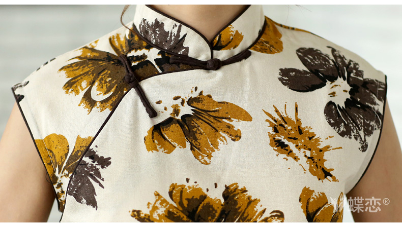 Butterfly Lovers 2015 spring new women with stylish and improved cultivation cheongsam dress linen-Tie long cheongsam 45,016 sunflower Japanese XXL pictures, price, brand platters! Elections are good character, the national distribution, so why buy now enjoy more preferential! Health