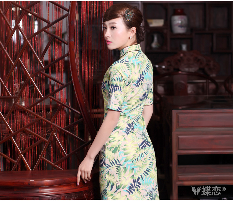 The Butterfly Lovers 2015 Summer new innovative products of Chinese national original wind female linen collar in the cuff is manually long stamp qipao 40156 light green XL Photo, prices, brand platters! The elections are supplied in the national character of distribution, so action, buy now enjoy more preferential! As soon as possible.