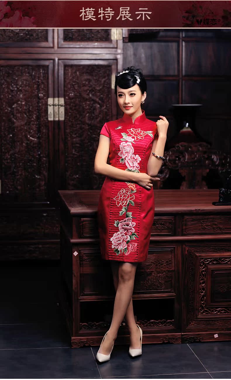 Butterfly Lovers 2015 spring new short, manually push embroidered heavy Silk Cheongsam retro improved daily outfit 49,126 Chinese red pre-sale 20 Days Out L pictures, price, brand platters! Elections are good character, the national distribution, so why buy now enjoy more preferential! Health