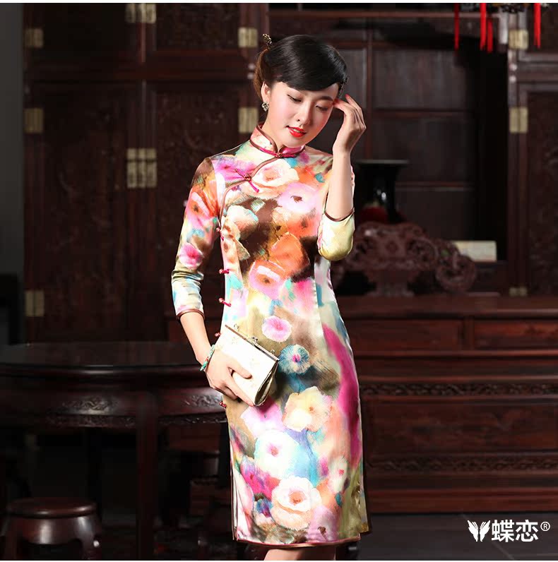 Butterfly Lovers 2015 spring new stylish improved sauna Silk Cheongsam dress daily Silk Cheongsam 48,014 paintings XXL pictures, price, brand platters! Elections are good character, the national distribution, so why buy now enjoy more preferential! Health
