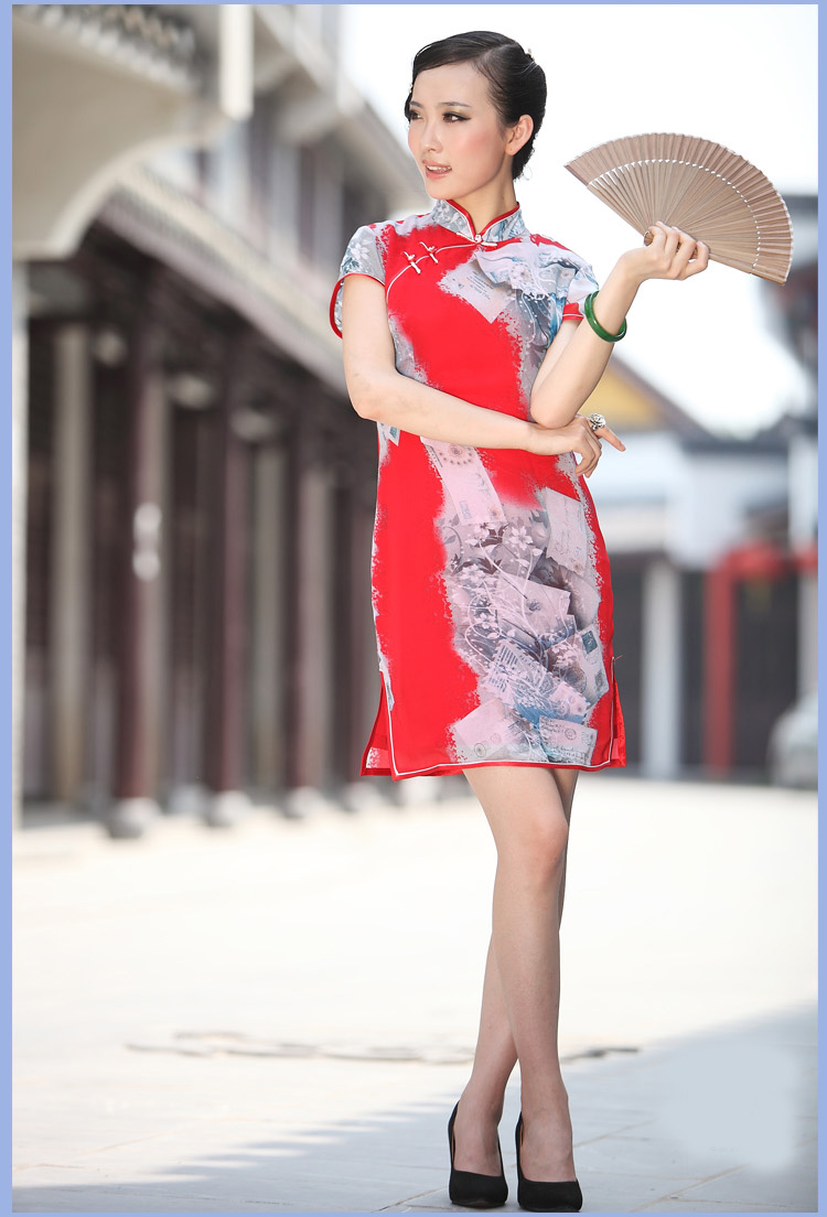 Butterfly Lovers take a flick to Yoo 2015 spring new Chinese Antique style improved short cheongsam 49,192 green XXL pictures, price, brand platters! Elections are good character, the national distribution, so why buy now enjoy more preferential! Health