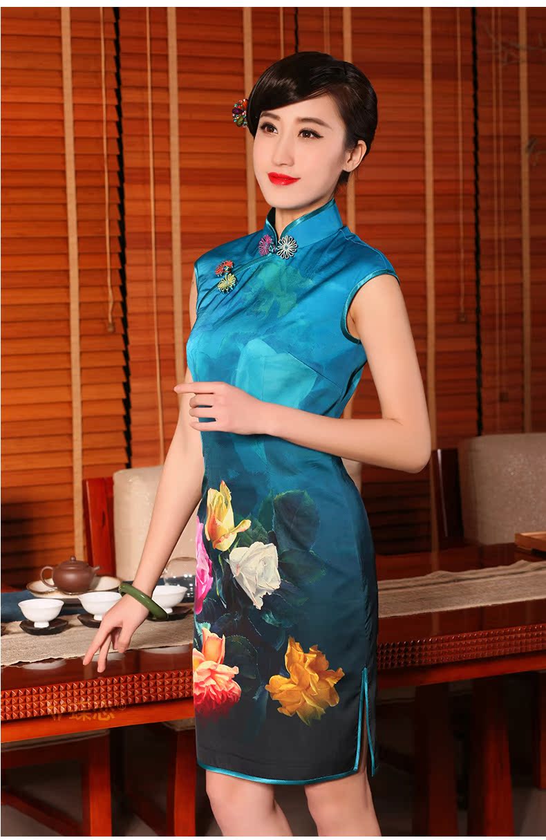 The Butterfly Lovers 2015 Summer new stylish improved cheongsam dress emulation silk retro short-sleeved qipao S picture in the Mood for Love, prices, brand platters! The elections are supplied in the national character of distribution, so action, buy now enjoy more preferential! As soon as possible.
