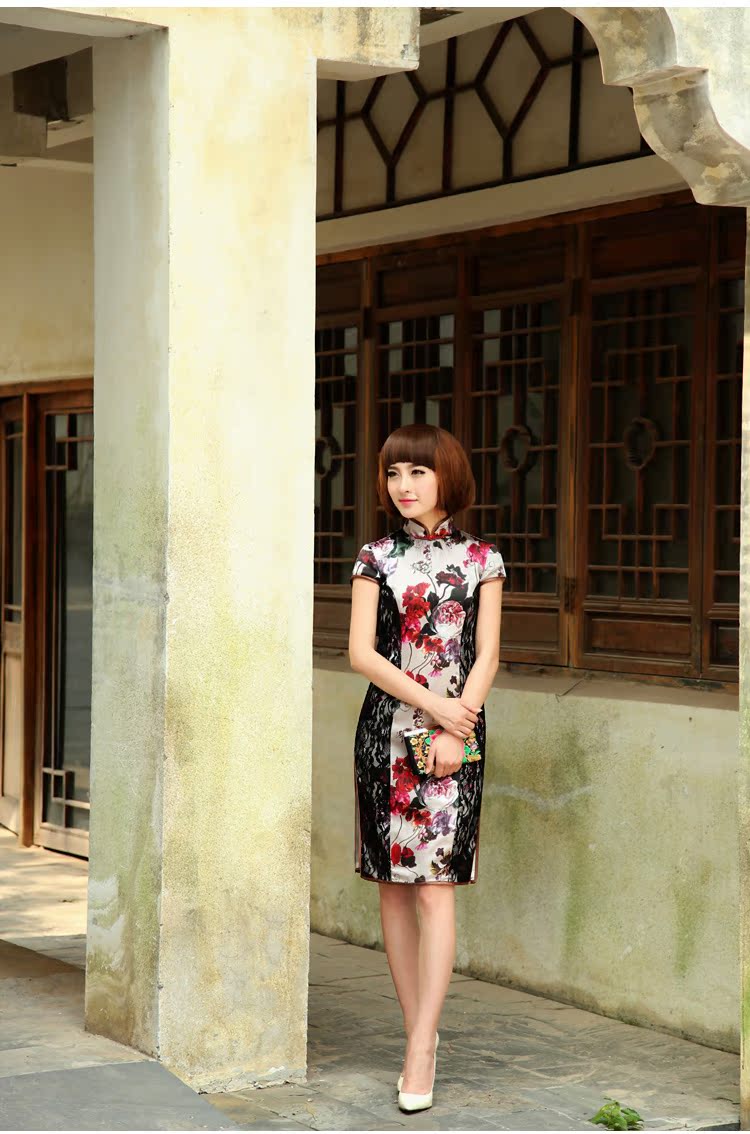 Butterfly Lovers tack General nostalgic 2015 spring new cheongsam dress lace stitching improved stylish Silk Cheongsam 49,199 figure XXL pictures, price, brand platters! Elections are good character, the national distribution, so why buy now enjoy more preferential! Health