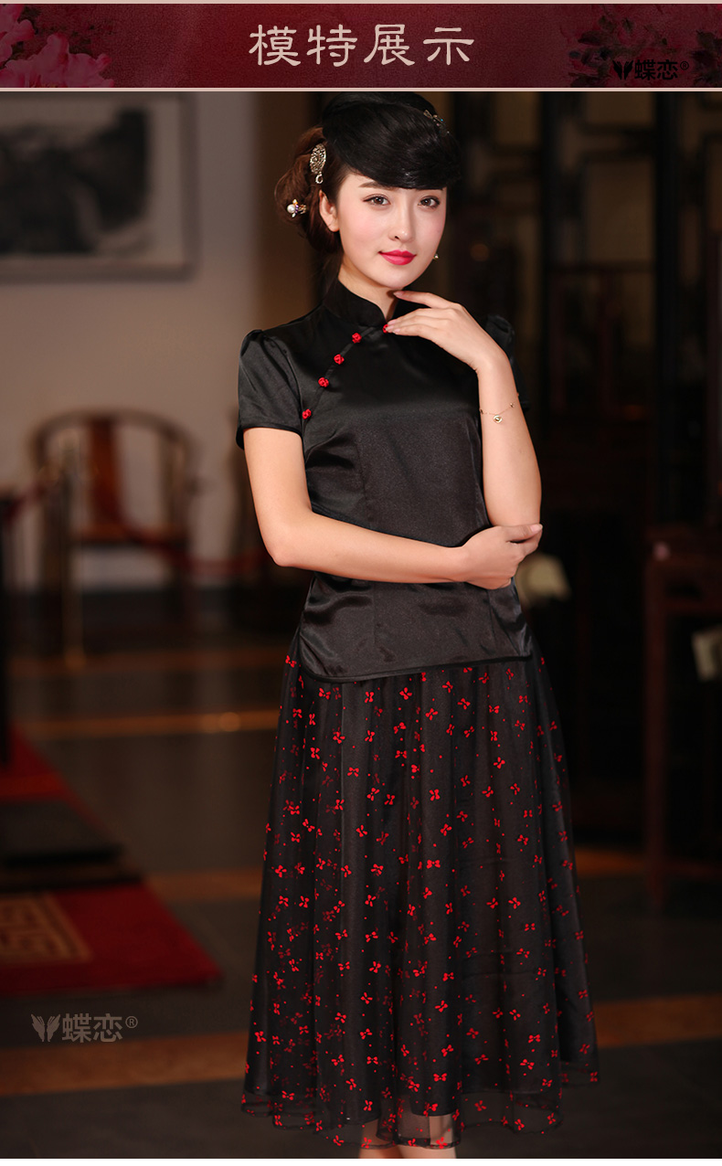 Butterfly Lovers 2015 spring new Ethnic Wind improved stylish dresses T-shirt Chinese style silk Chinese shirt female 51,208 figure XXL pictures, price, brand platters! Elections are good character, the national distribution, so why buy now enjoy more preferential! Health