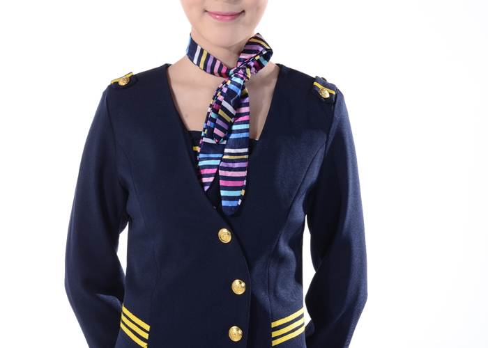 女装-长袖秋冬款 职业套装套裙 三道杠空姐服