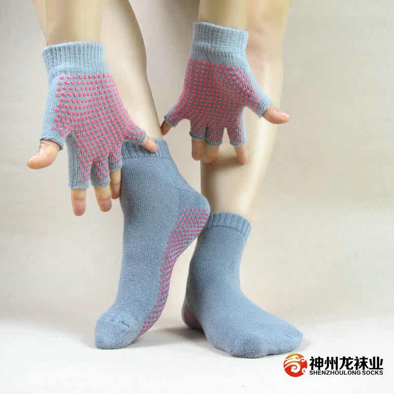 Перчатки для йоги 专业神州龙手套/瑜伽露趾手套五指瑜伽袜/防滑纯棉袜子套装b51 OTHER